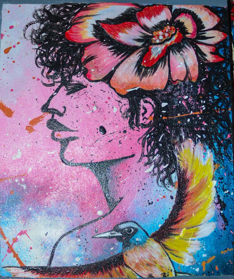 woman & bird